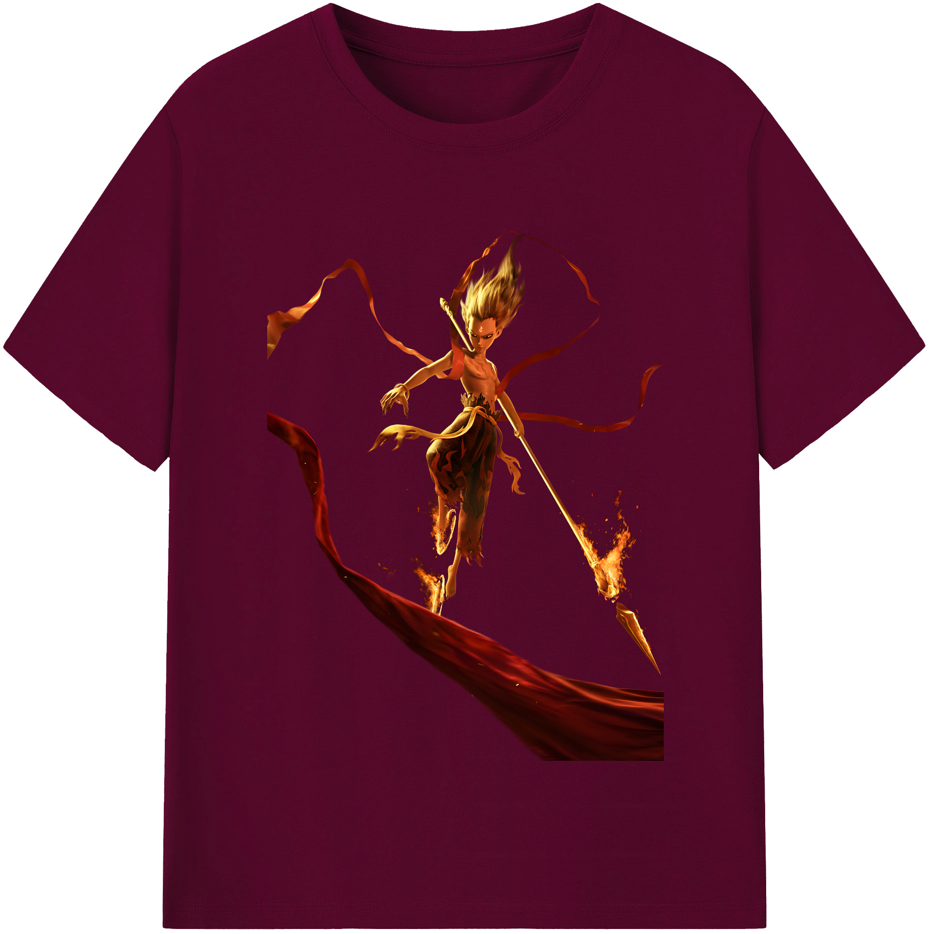 （画像用） Ne Zha 2 ナタ 魔童の大暴れ レディースカジュアルプリントTシャツ（綿100％）